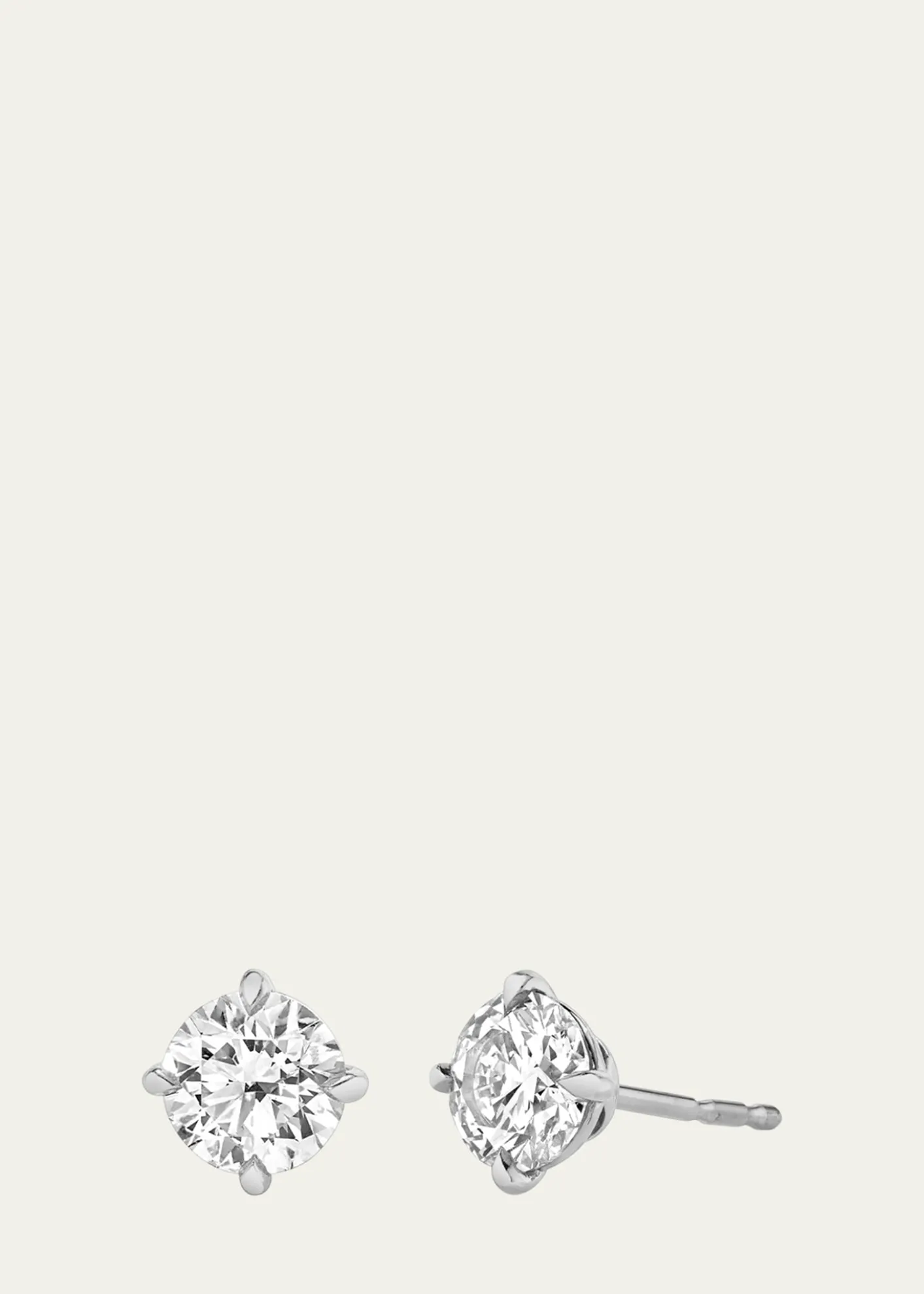 VRAI14K Gold Brilliant Round Solitaire Lab Grown Diamond Stud Earrings, 3.00tcw