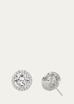 VRAI14K White Gold Brilliant Round Halo Lab Grown Diamond Stud Earrings, 2.00tcw