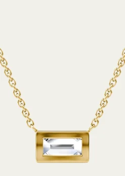 VRAI14K Yellow Gold Bezel Lab Grown Diamond Necklace, 18"L, 0.5tcw