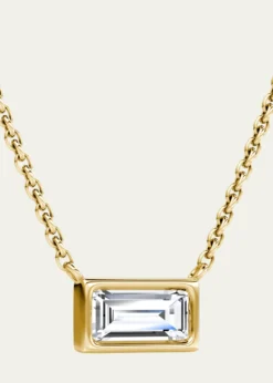 VRAI14K Yellow Gold Bezel Lab Grown Diamond Necklace, 18