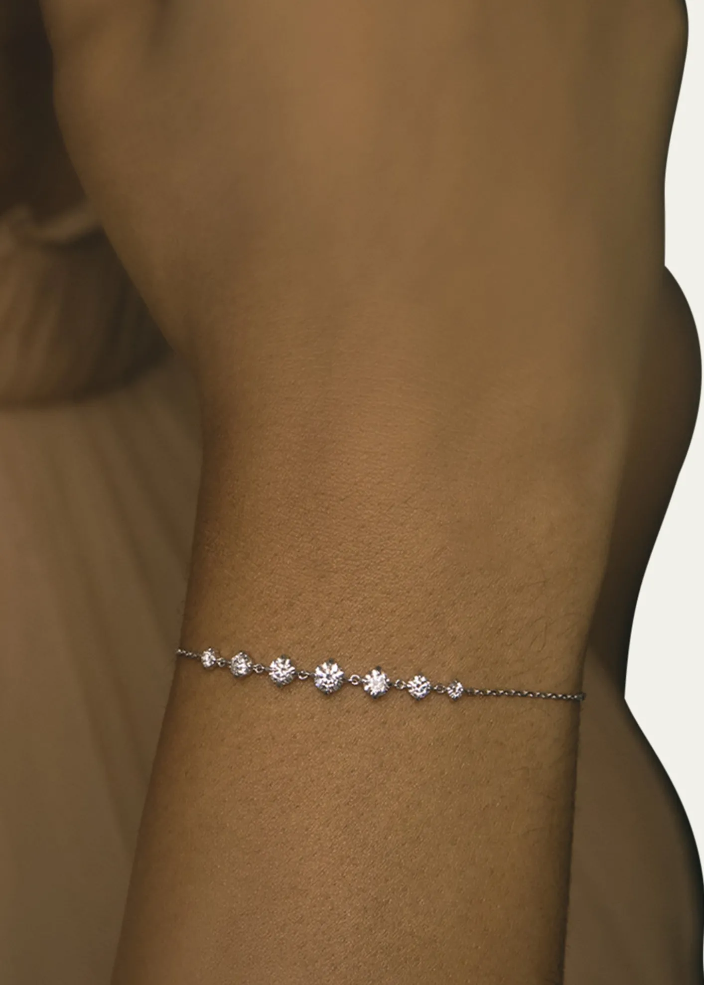 VRAILinked 14K White Gold Lab Grown Diamond Tennis Bracelet, 0.85tcw