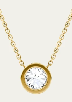 VRAIRound Bezel-Cut Lab Grown Diamond Solitaire Necklace, 0.75tcw