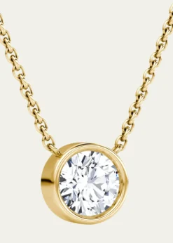 VRAIRound Bezel-Cut Lab Grown Diamond Solitaire Necklace, 0.75tcw