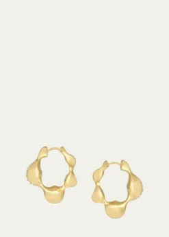 Vram18K Yellow Gold Cayrn Diamond Hoop Earrings