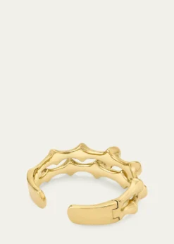 Vram18K Yellow Gold Chrona II Hinged Cuff Bracelet
