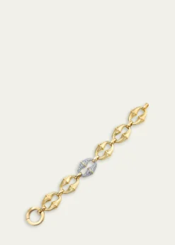 Vram18K Yellow Gold Chrona Diamond Link Bracelet