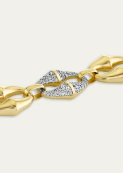Vram18K Yellow Gold Chrona Diamond Link Bracelet