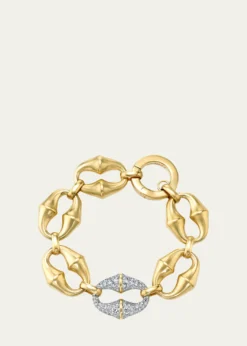 Vram18K Yellow Gold Chrona Diamond Link Bracelet