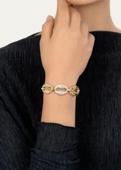 Vram18K Yellow Gold Chrona Diamond Link Bracelet