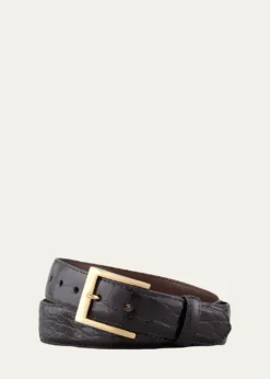 W. KleinbergMatte Alligator Belt, Black