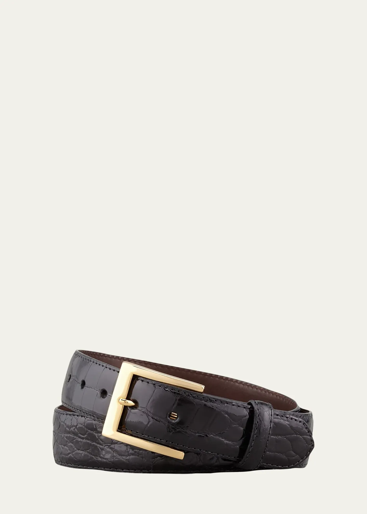 W. KleinbergMatte Alligator Belt, Black