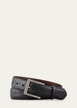 W. KleinbergMatte Alligator Belt, Black