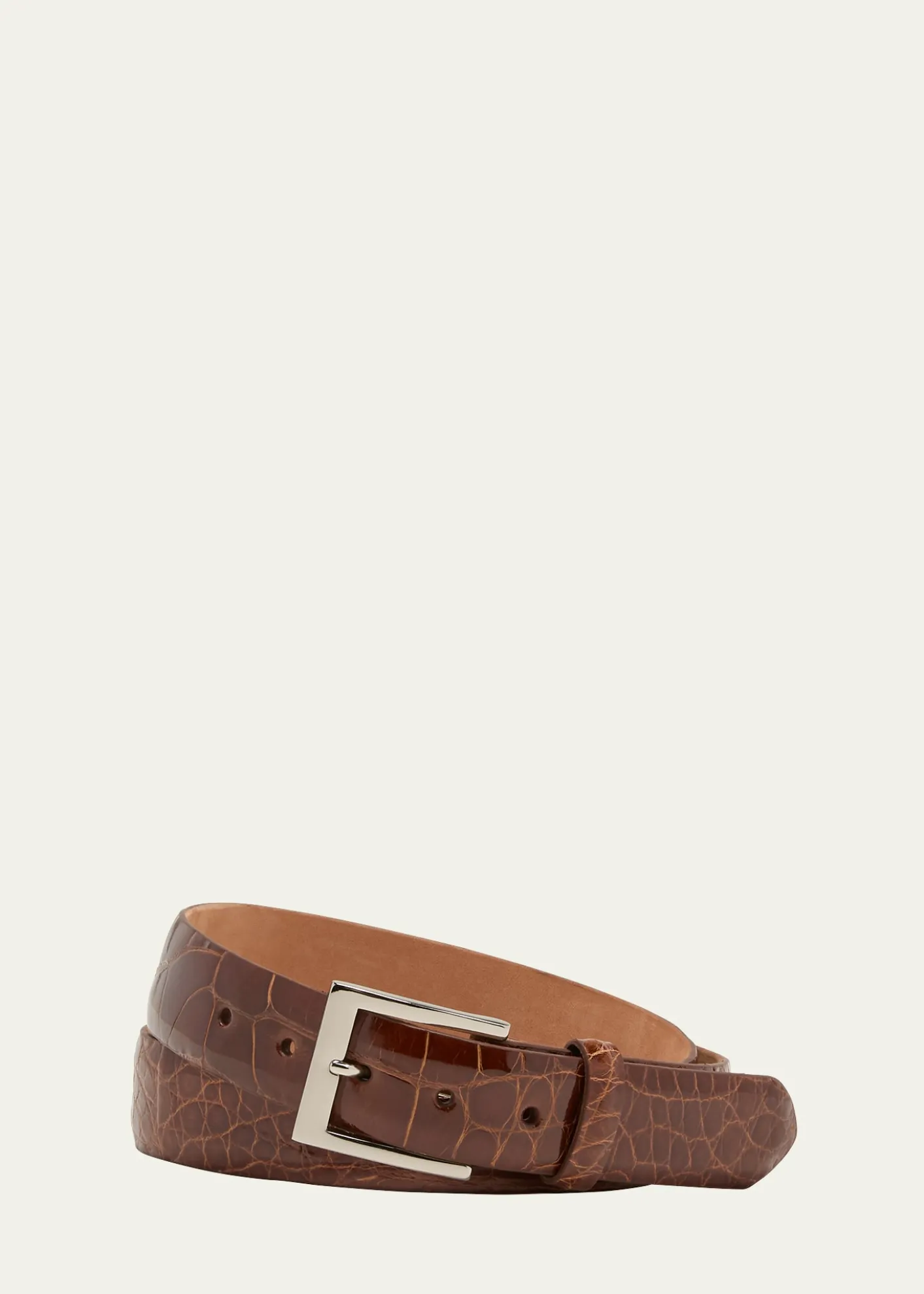 W. KleinbergMen's Glazed Alligator Belt