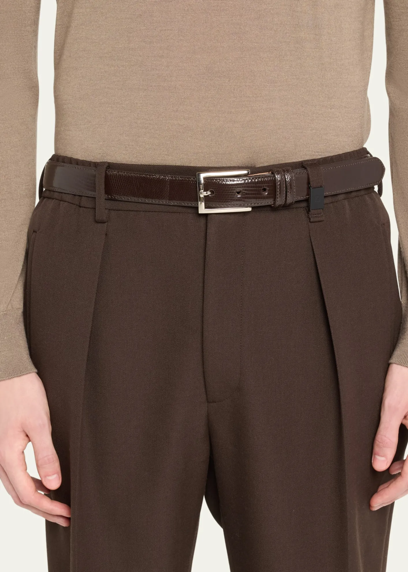 W. KleinbergMen's Lizard Leather Belt