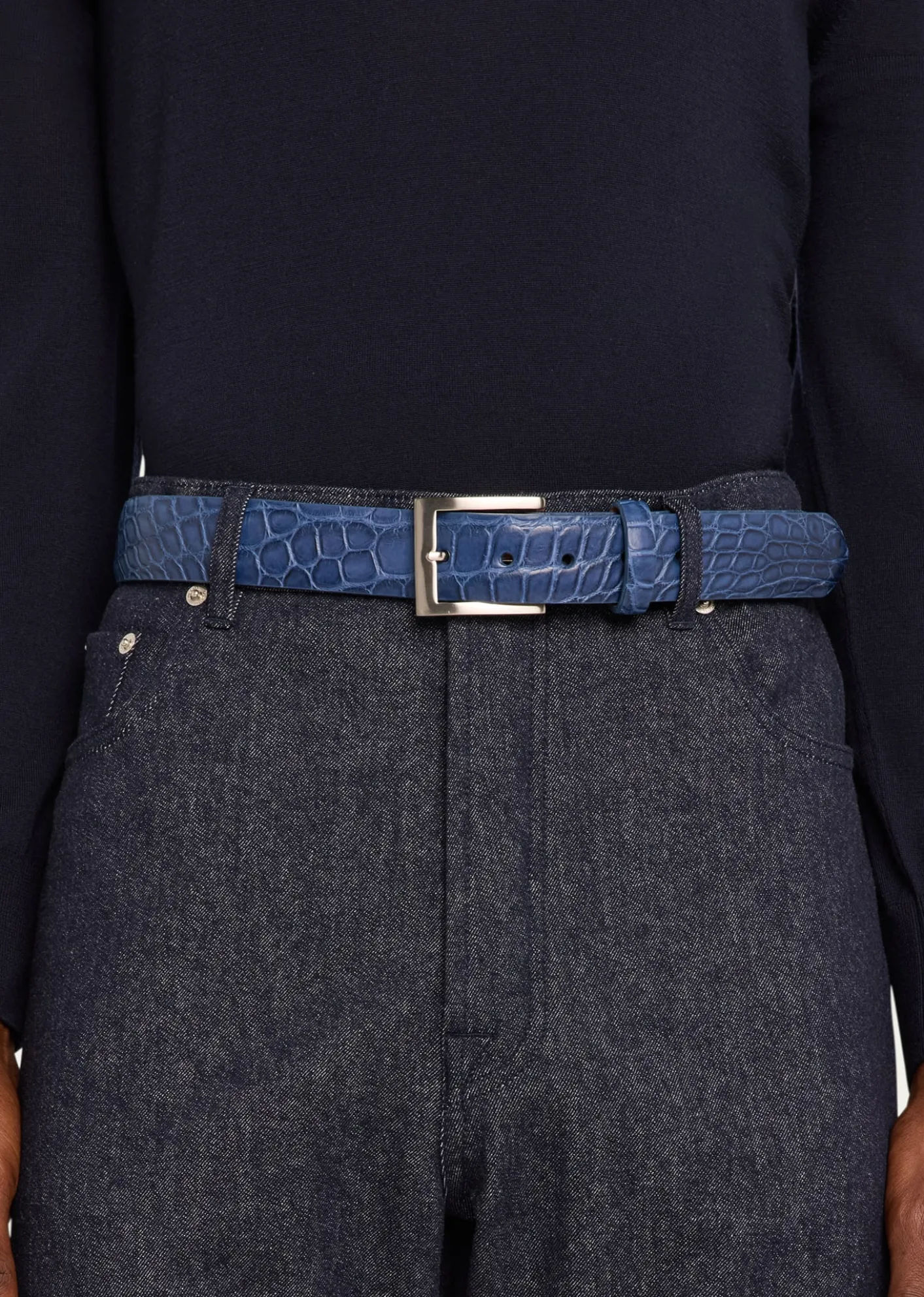 W. KleinbergMen's Matte Alligator Belt