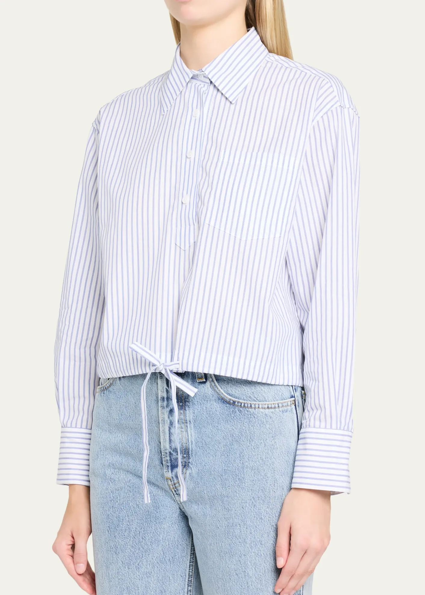 WE-AR4The CC Striped Drawstring Cotton Shirt