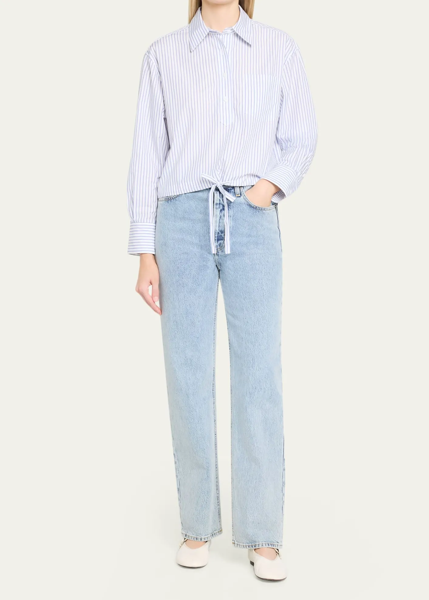 WE-AR4The CC Striped Drawstring Cotton Shirt