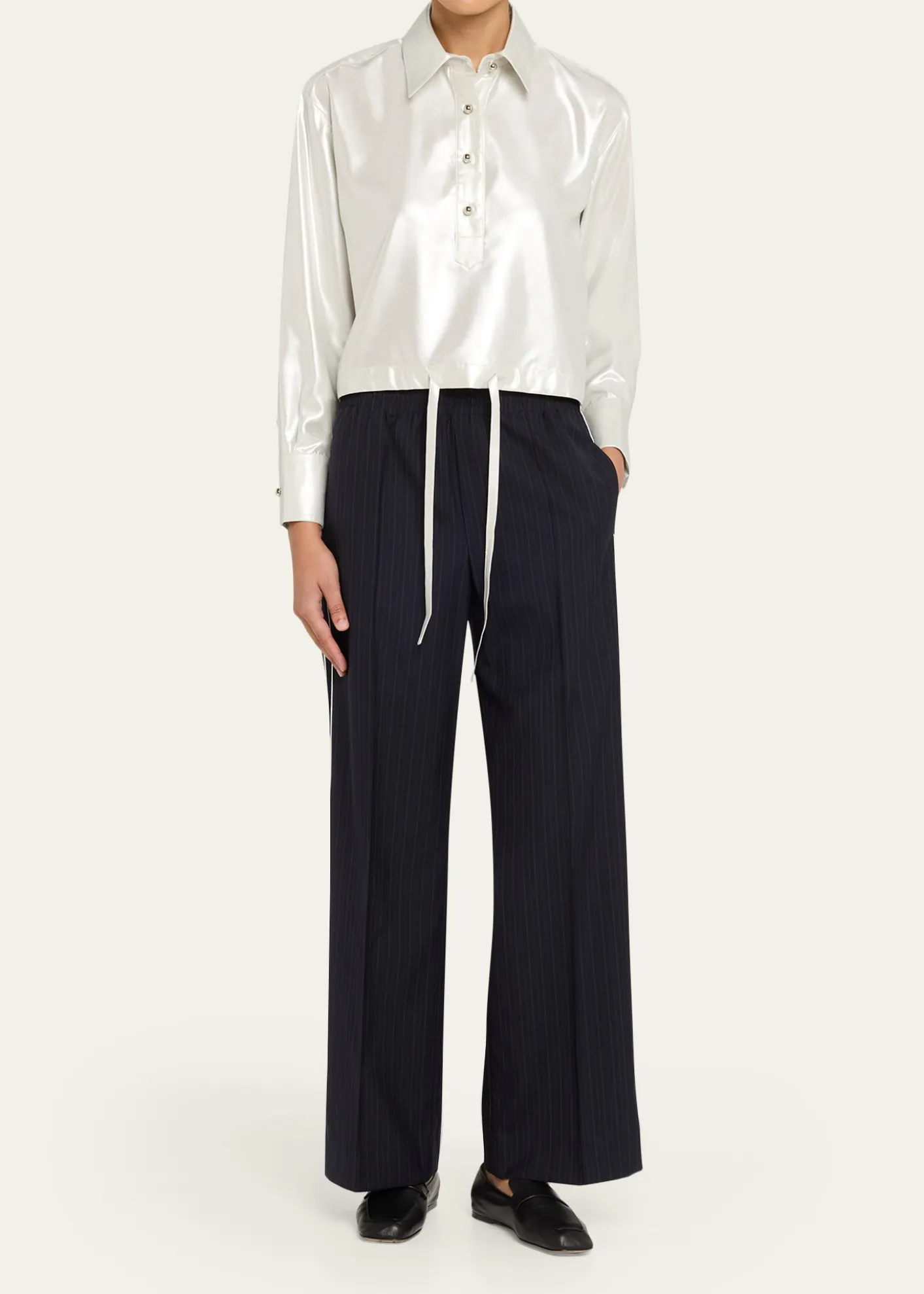 WE-AR4The Chaplin Pinstripe Straight-Leg Trousers