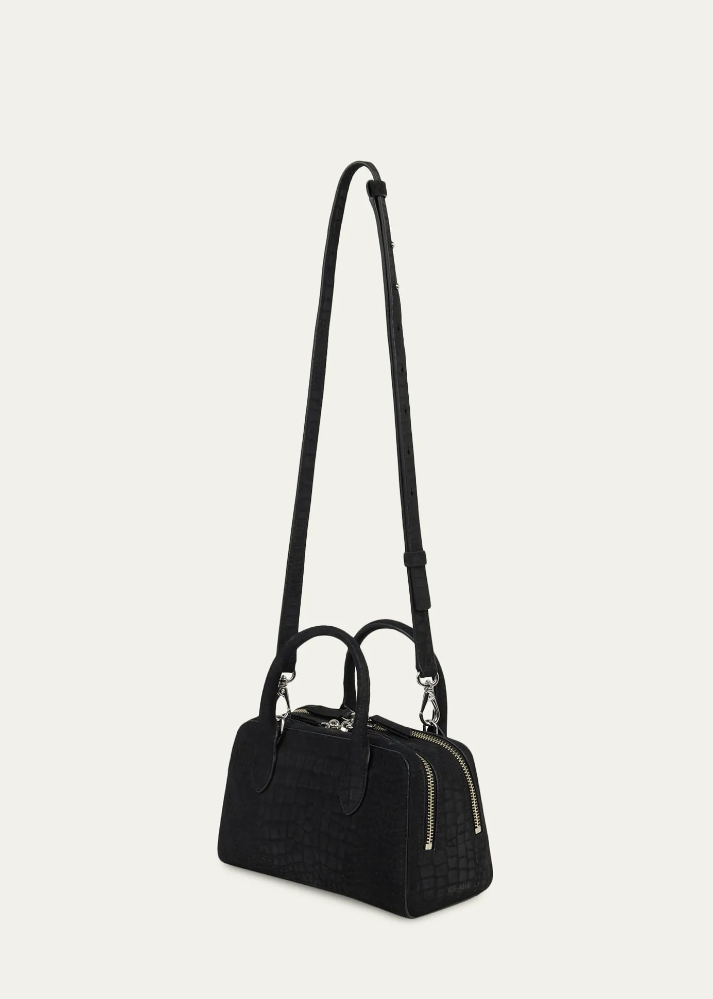 WE-AR4The Ivy 22 Croc-Embossed Nubuck Leather Top-Handle Bag