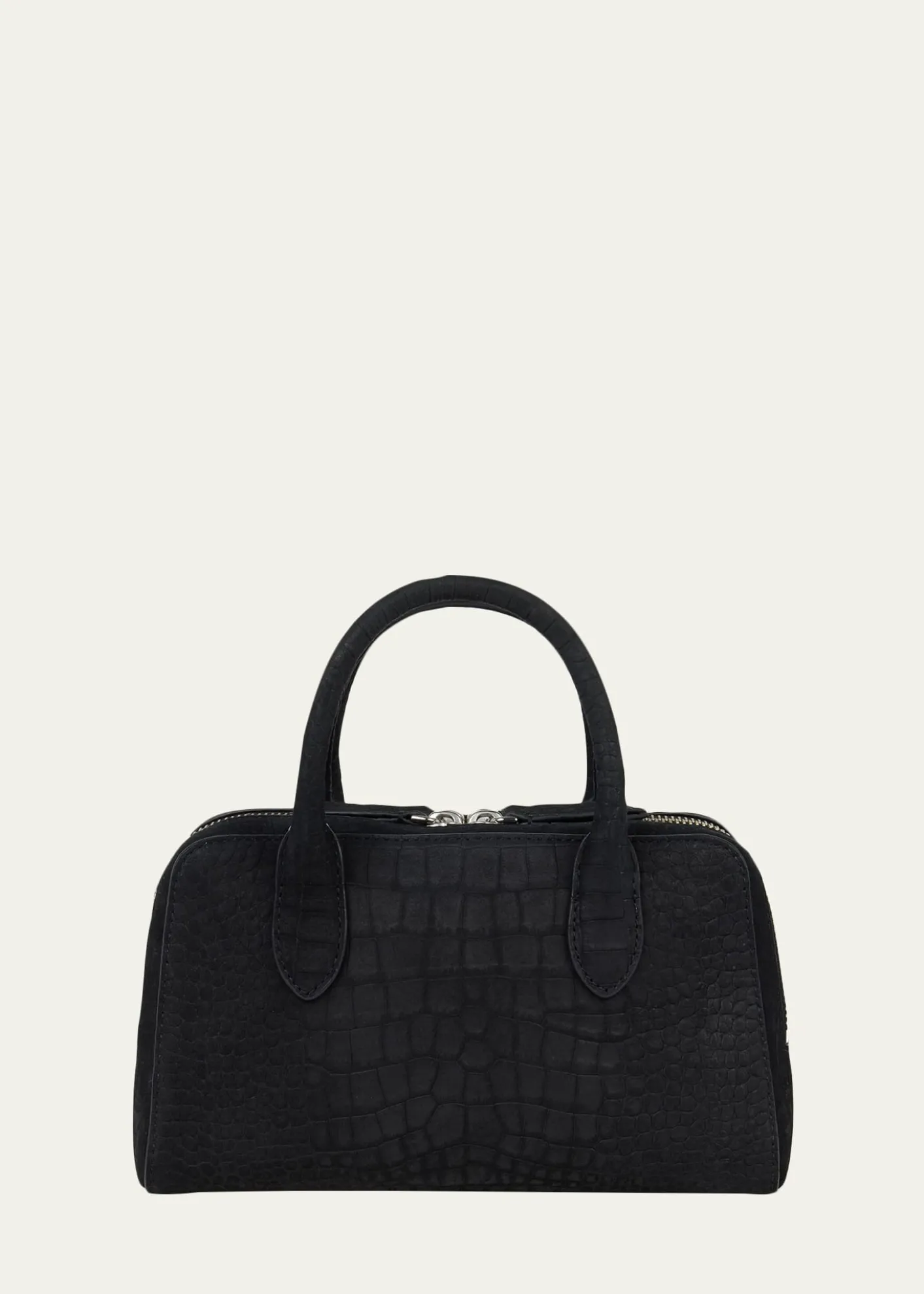 WE-AR4The Ivy 22 Croc-Embossed Nubuck Leather Top-Handle Bag