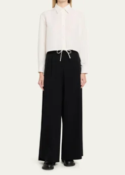 WE-AR4The Riva Drawstring Linen-Blend Shirt
