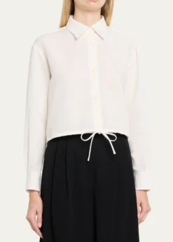 WE-AR4The Riva Drawstring Linen-Blend Shirt
