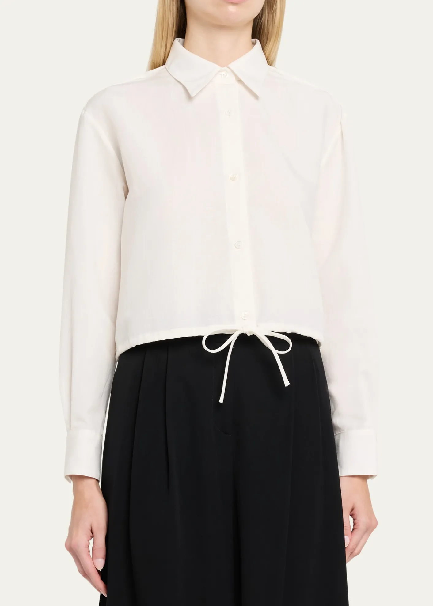 WE-AR4The Riva Drawstring Linen-Blend Shirt