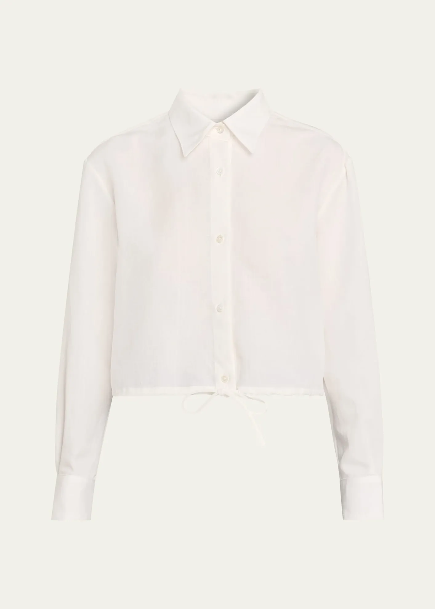WE-AR4The Riva Drawstring Linen-Blend Shirt