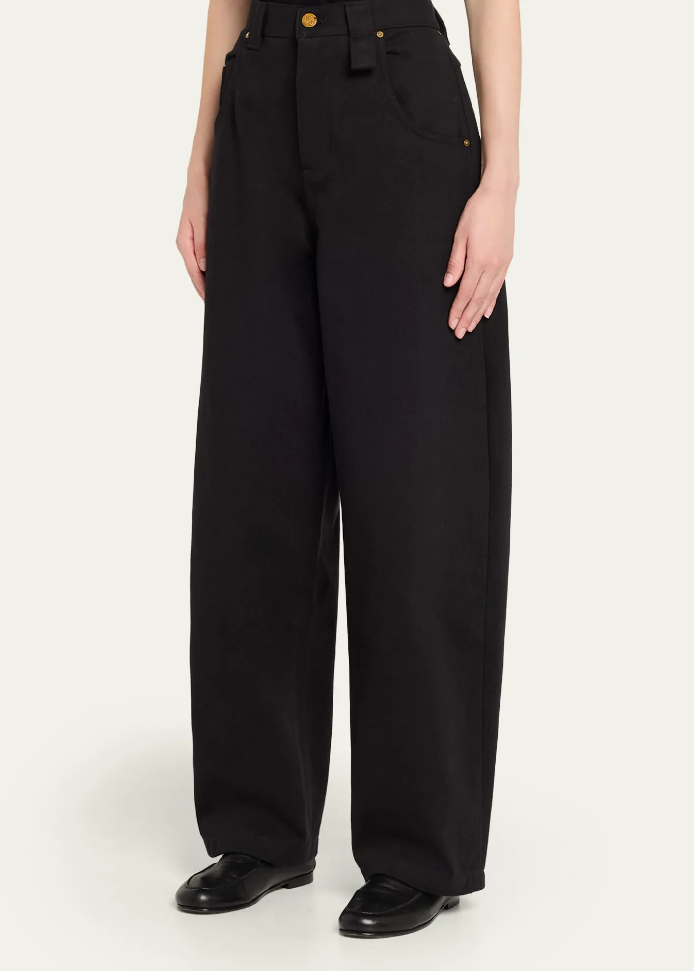 Willy ChavarriaBad Girl Wide Barrel-Leg Jeans