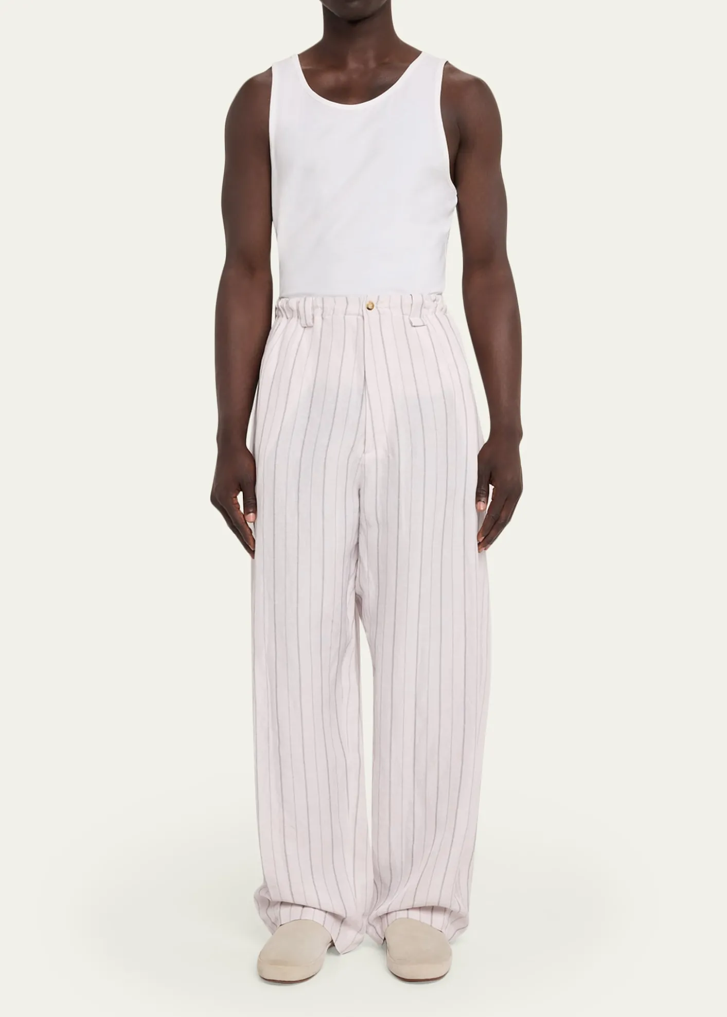 Willy ChavarriaMen's Toluca Striped Oversized Linen-Blend Pants