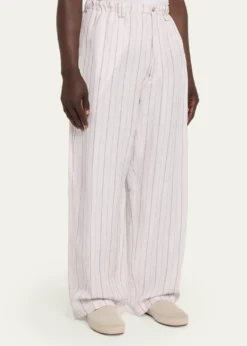 Willy ChavarriaMen's Toluca Striped Oversized Linen-Blend Pants
