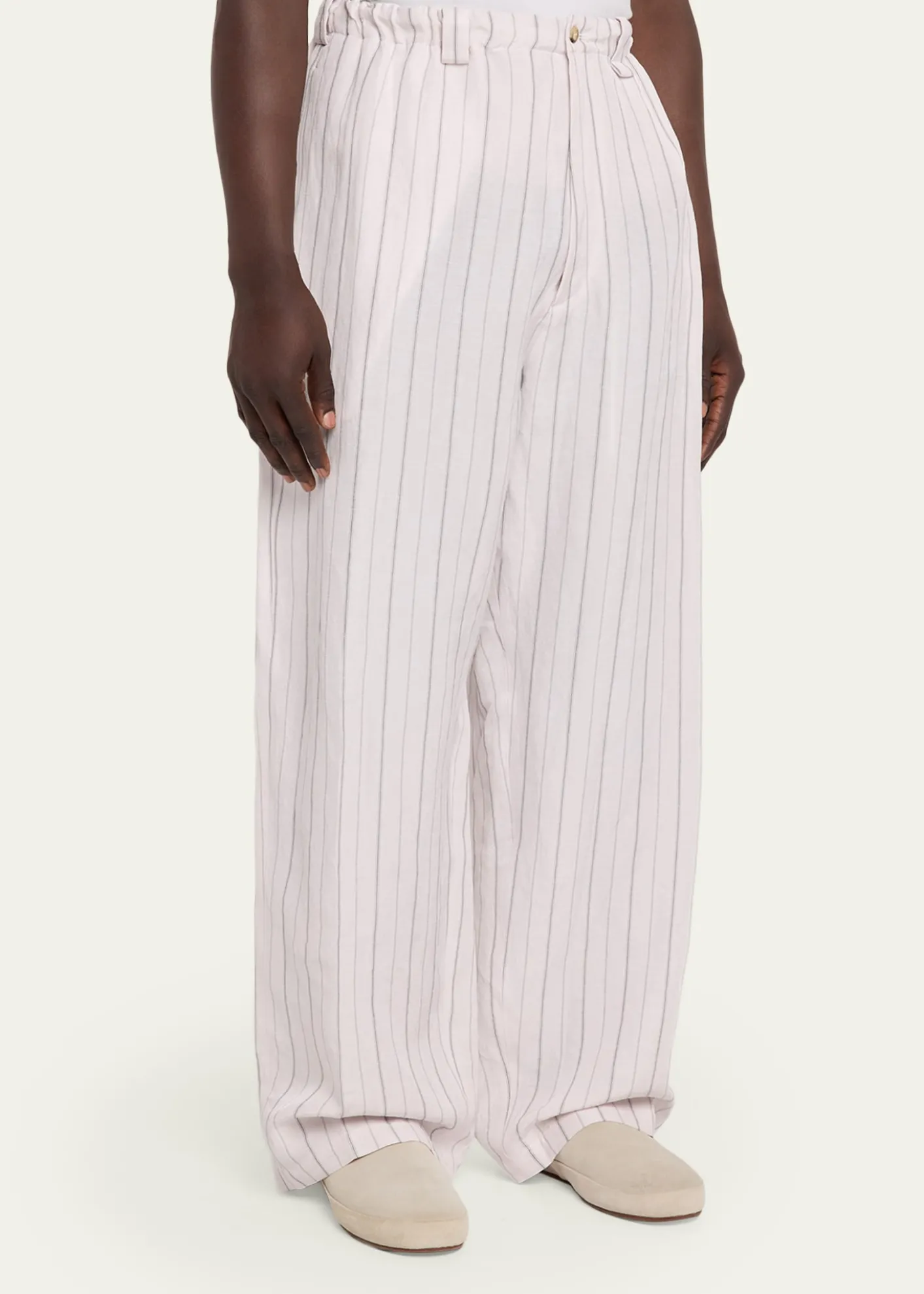 Willy ChavarriaMen's Toluca Striped Oversized Linen-Blend Pants