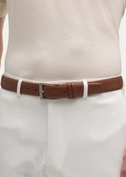 W. KleinbergMen's Semi-Matte Calf Leather Belt
