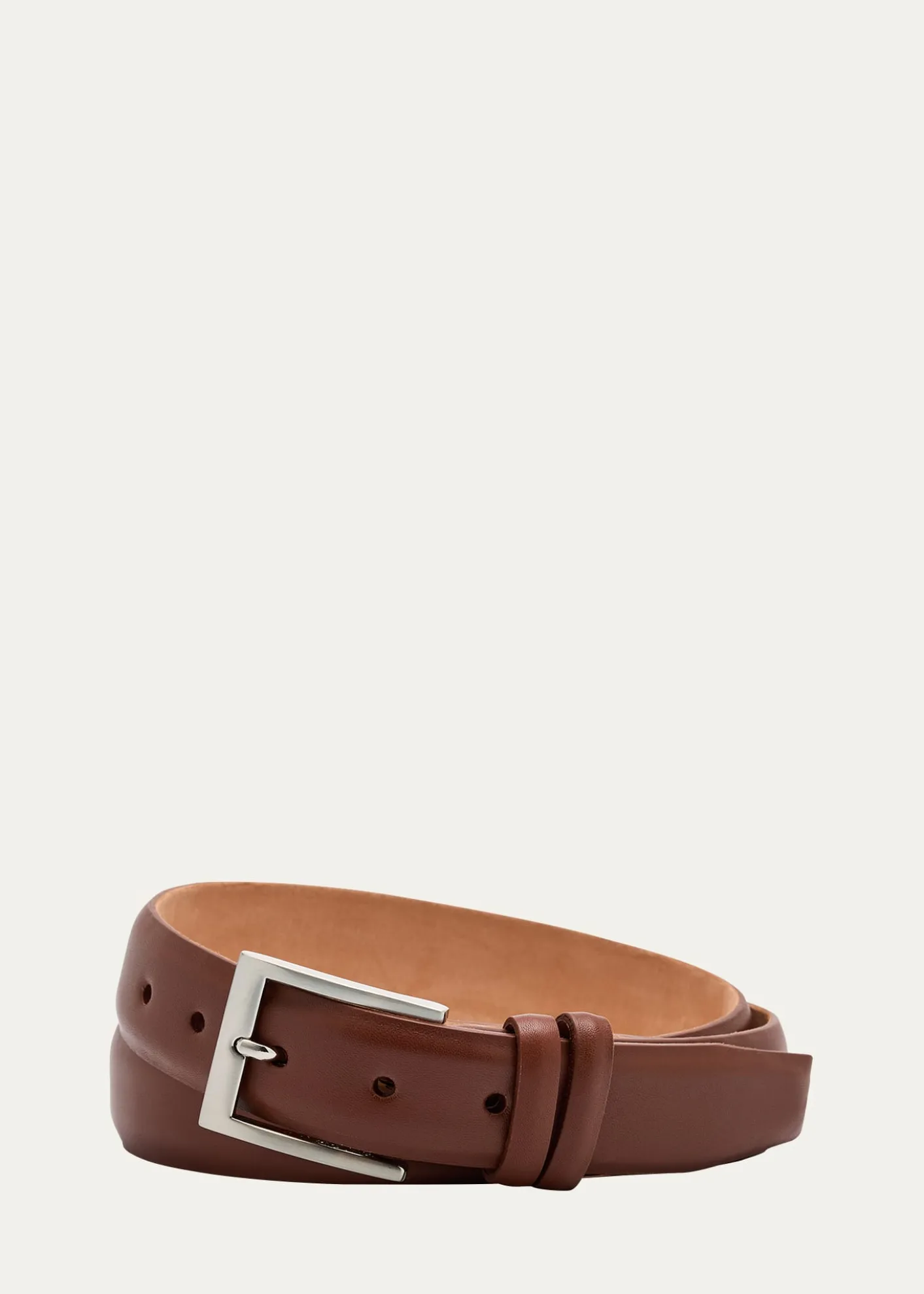 W. KleinbergMen's Semi-Matte Calf Leather Belt