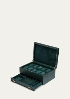 WOLFBritish Racing 10-Piece Watch Box with Drawer