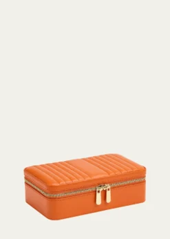 WOLFMaria Rectangle Quilted Zip Jewelry Case