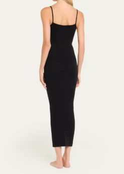 WolfordFatal Sleeveless Bodycon Knit Velvet Midi Dress