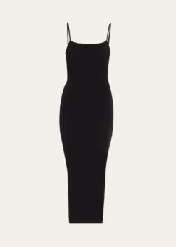 WolfordFatal Sleeveless Bodycon Knit Velvet Midi Dress