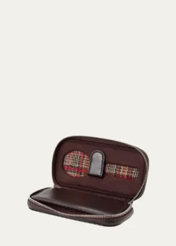 WOLFx WM Brown Two-Piece Watch Zip Case
