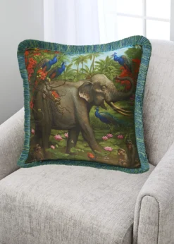 Yana MovchanJungle of Happiness Silk Pillow