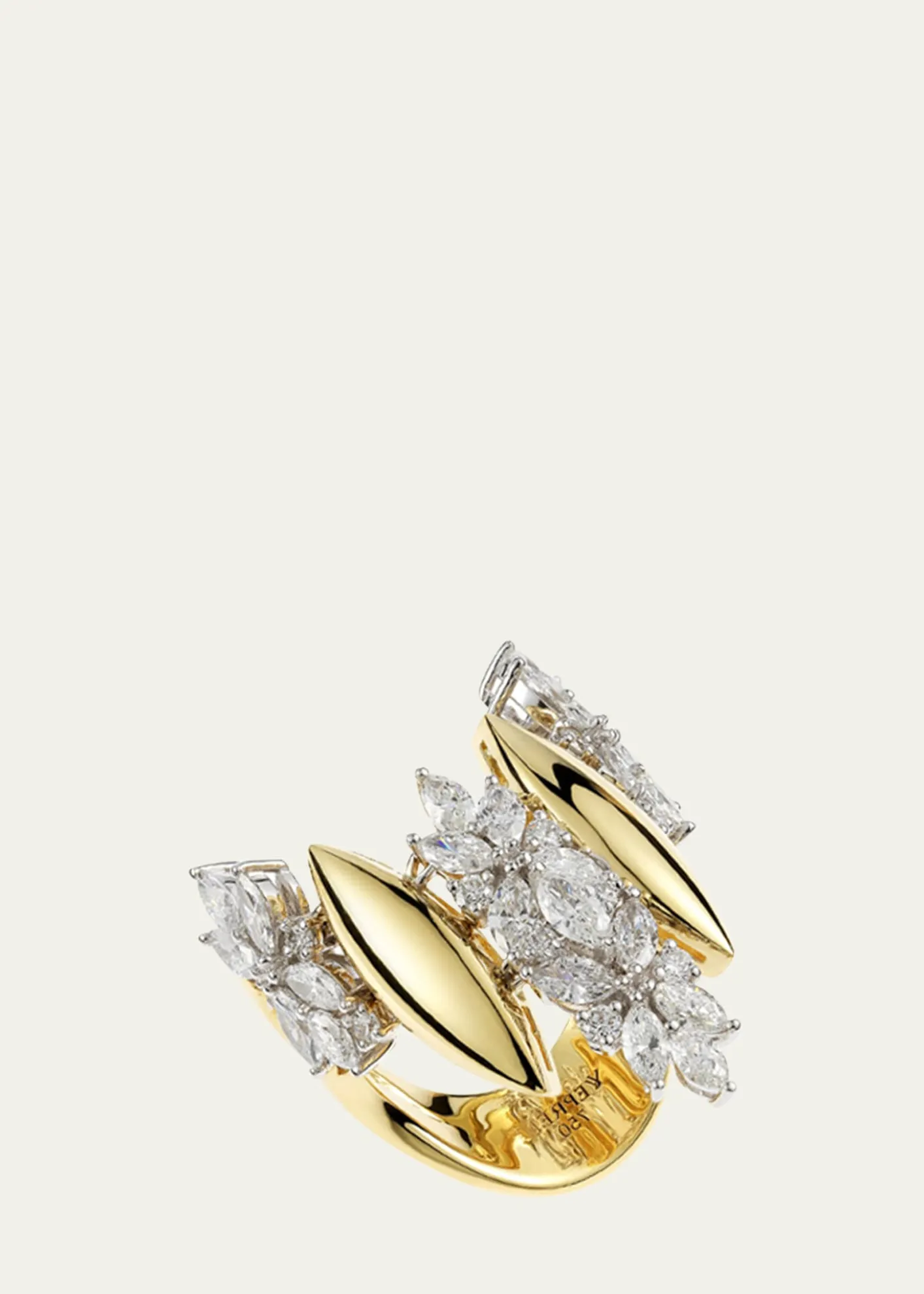 Yeprem18K Yellow and White Gold Diamond Ring