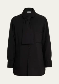Yohji YamamotoMen's Cellulose Lawn Stole Detail Padded Shirt