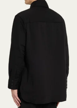 Yohji YamamotoMen's Cellulose Lawn Stole Detail Padded Shirt