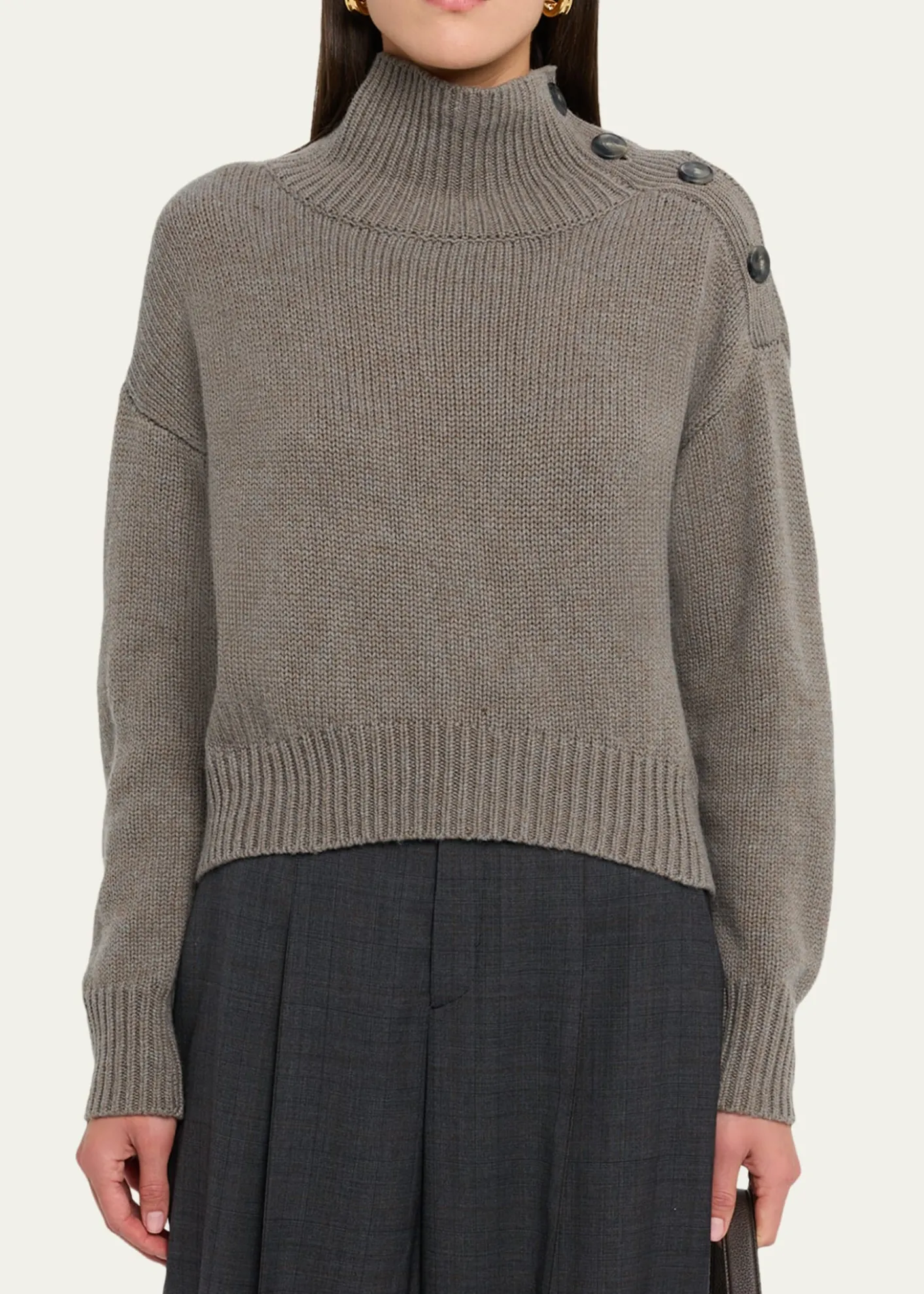 Yves SalomonButtoned Wool-Cashmere Sweater