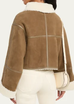 Yves SalomonSuede Merino Lambskin Cropped Jacket