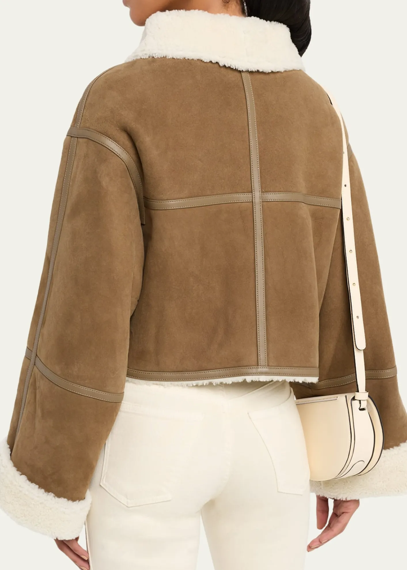 Yves SalomonSuede Merino Lambskin Cropped Jacket