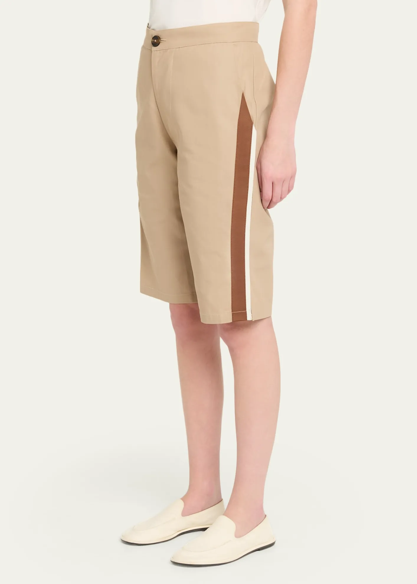 ZANKOVLilou Side-Stripe Pedal Pusher Shorts