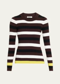 ZANKOVStriped Rib Crewneck Sweater