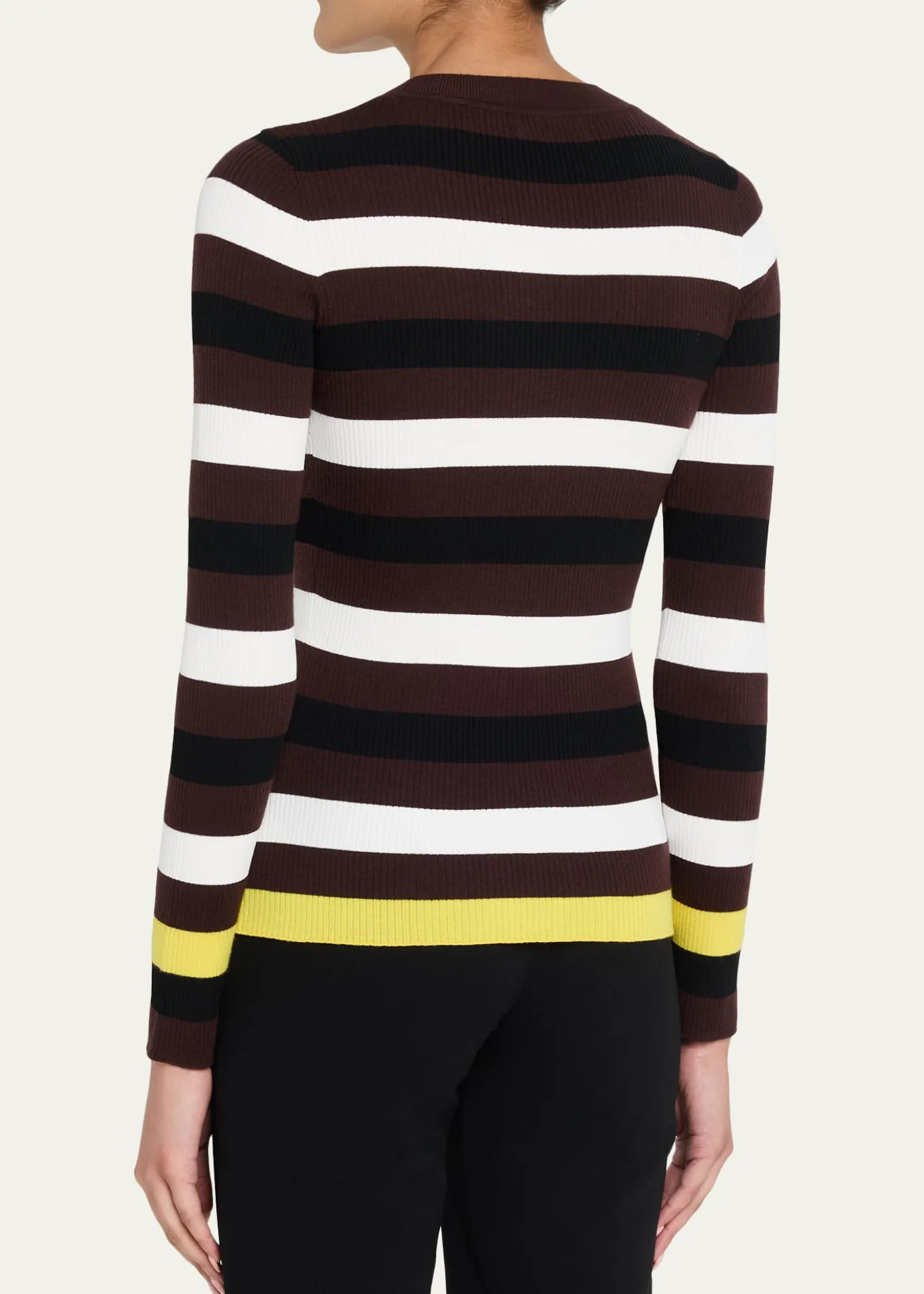 ZANKOVStriped Rib Crewneck Sweater