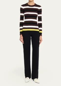 ZANKOVStriped Rib Crewneck Sweater